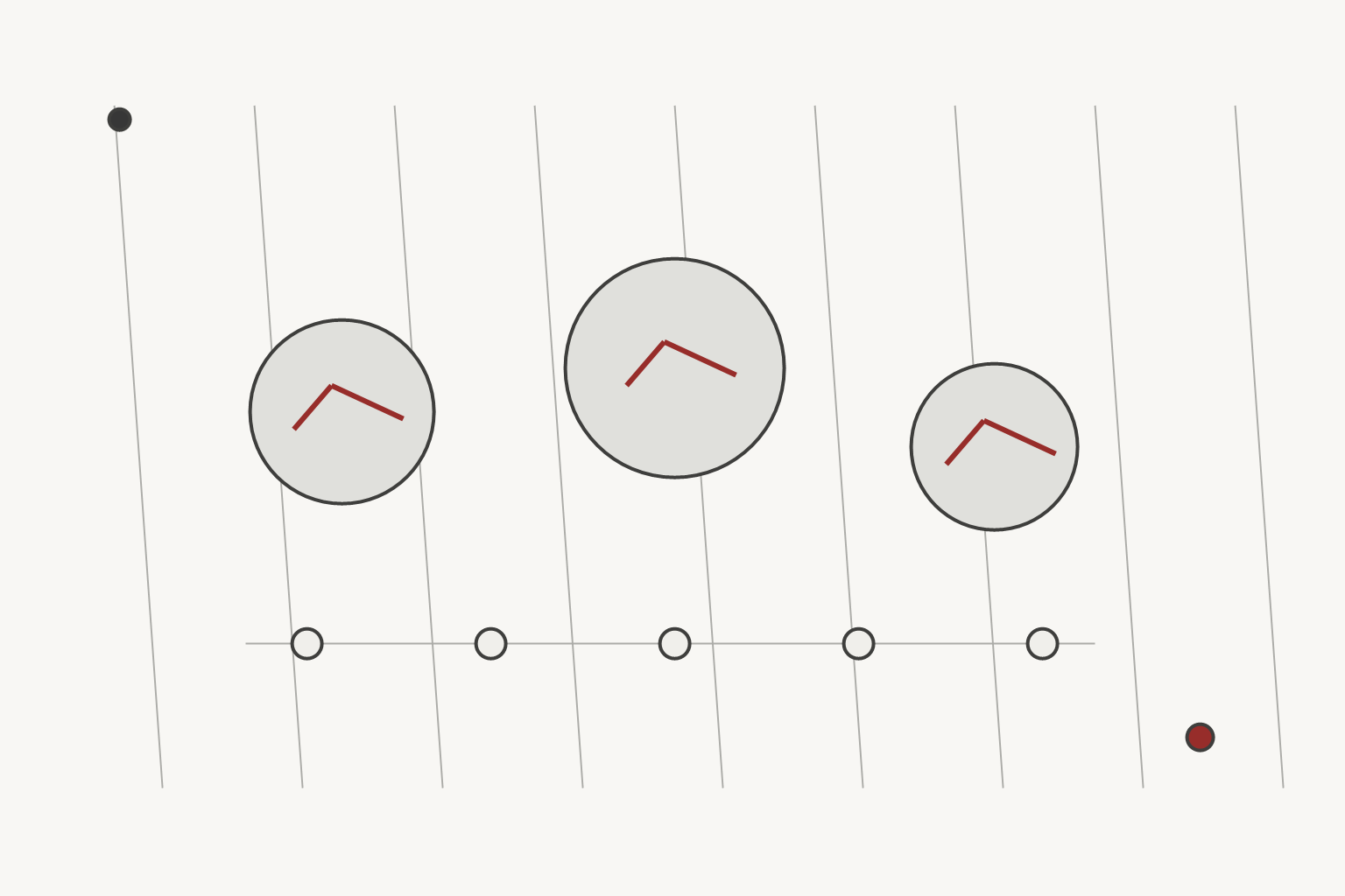 Longevity Next editorial illustration for organ age biomarkers, using a distinct grayscale scientific motif with muted red validation accents.